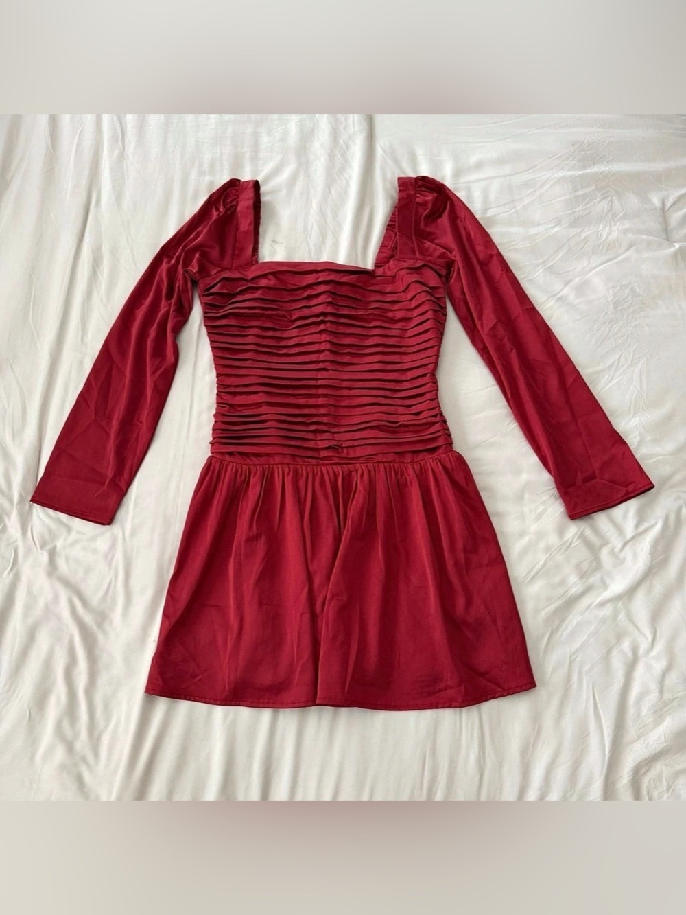 Abercrombie & Fitch The A&F Emerson Bubble Hem Satin Mini Dress size S